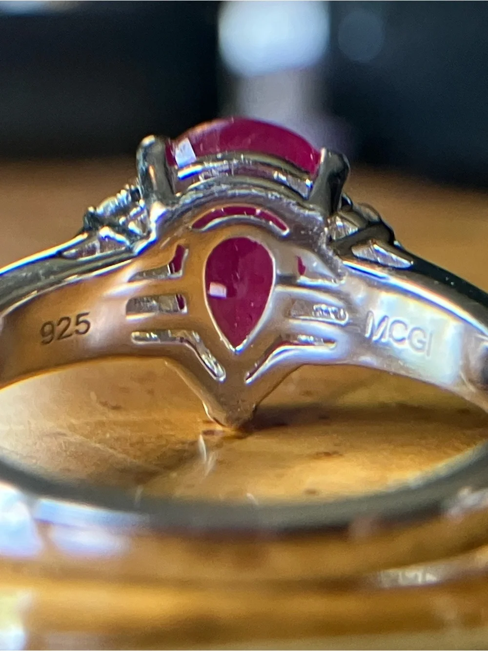 Mahaleo Ruby Sterling Silver Ring Size 5.75